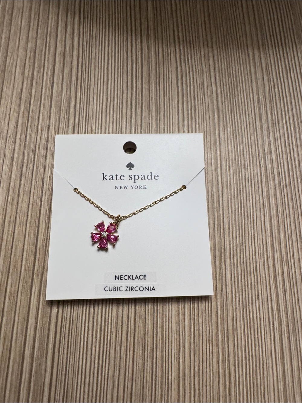Kate spade fuschia you’re a gem cubic zirconia necklace NWT